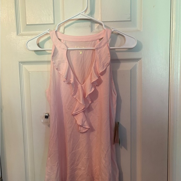 Pink Ruffled Sleeveless‎ Top - Picture 1 of 3